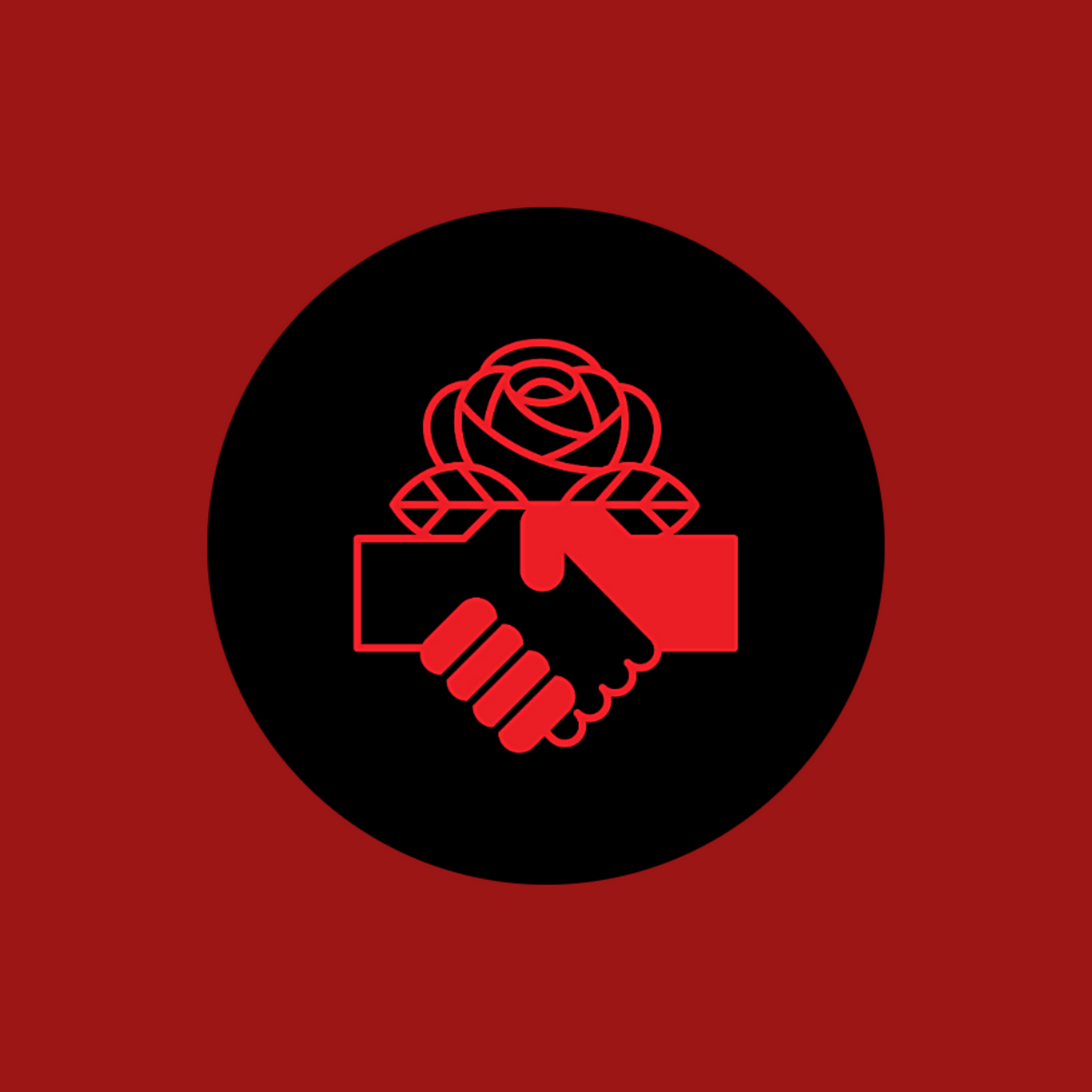 Rose And Fists - DSA Button with metal pinback 1.25"